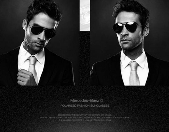 Óculos de Sol Masculino Polarizado com proteção UV400; Mercedes-Bens.