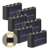 Arandela Externa Solar; 6 leds jardim escadas muros prova d'água