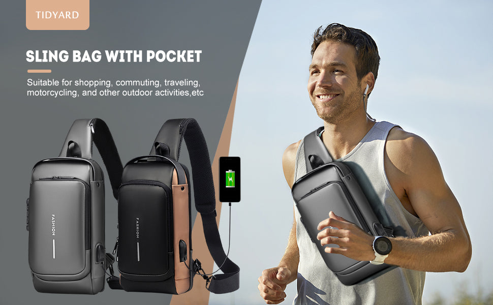 Pochet masculina com cadeado à prova d'água anti-roubo.