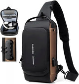 Pochet masculina com cadeado à prova d'água anti-roubo.