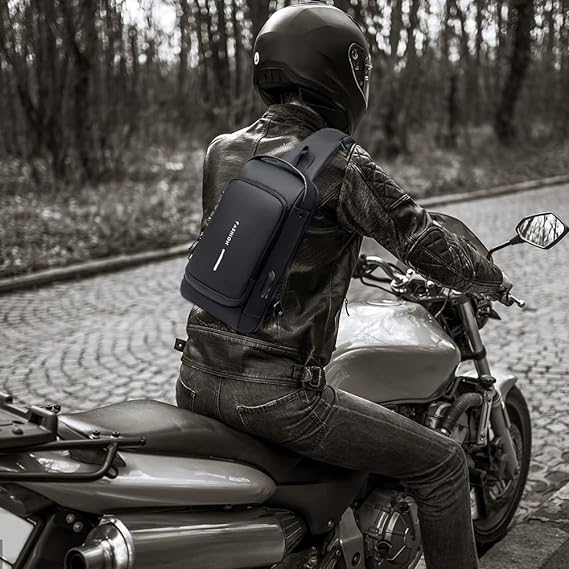 Pochet masculina com cadeado à prova d'água anti-roubo Azul