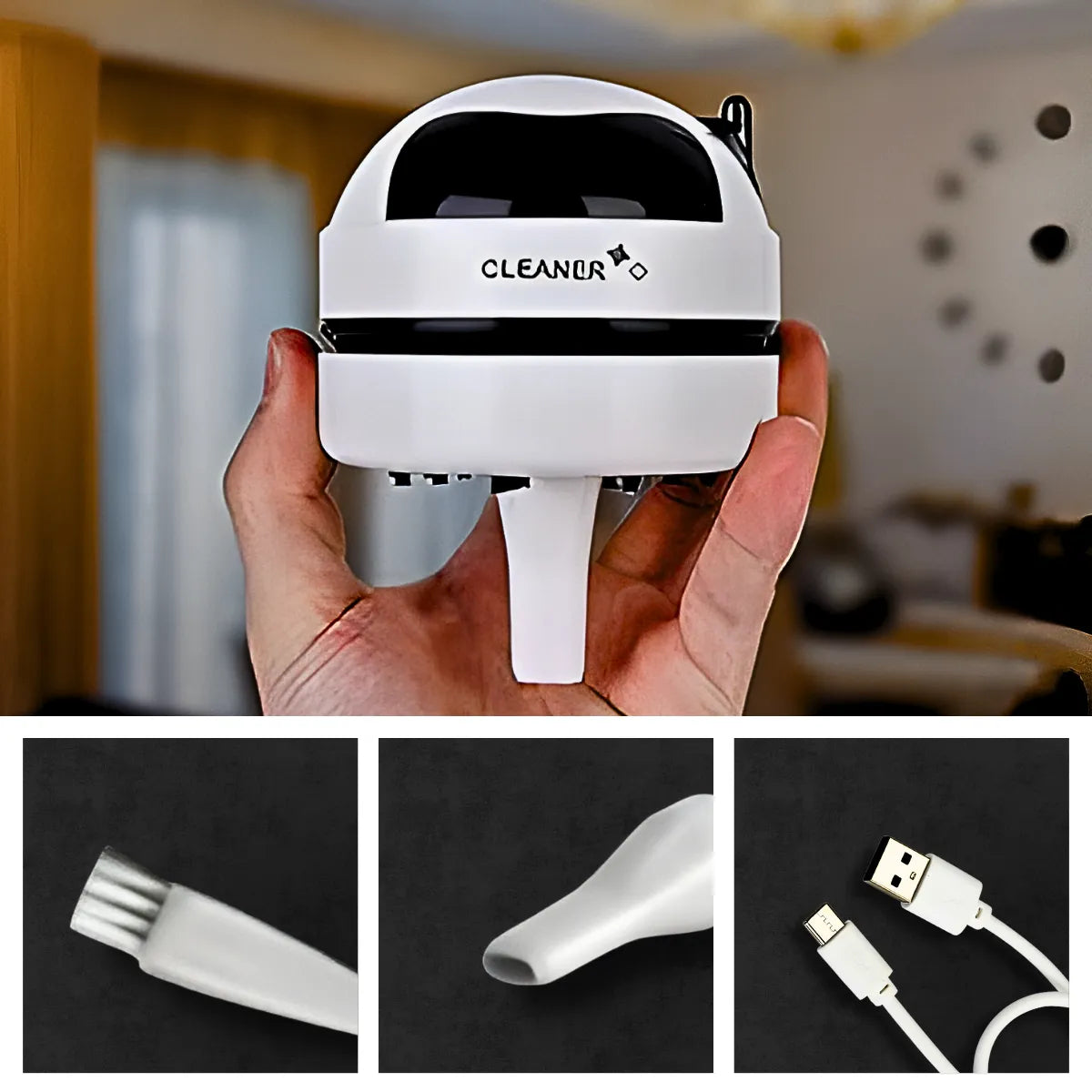 Mini Aspirador Mesa Papa Migalhas Com Coletor Recarregável.