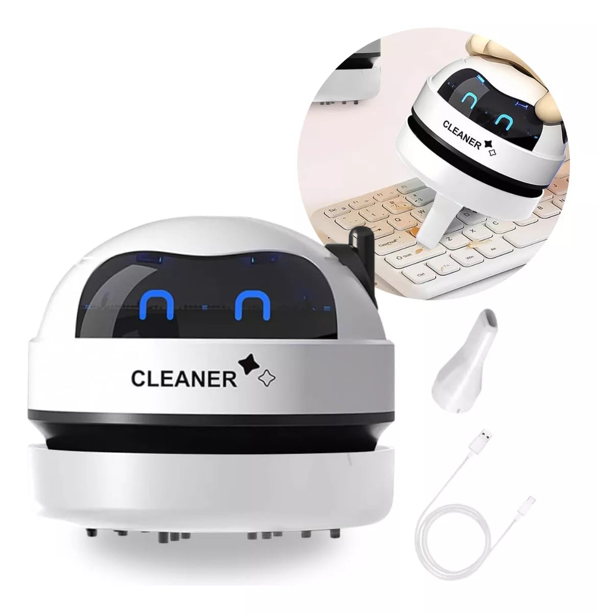 Mini Aspirador Mesa Papa Migalhas Com Coletor Recarregável.