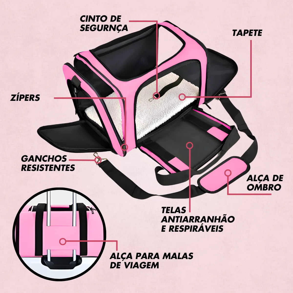 Bolsa De Viagem Para Transporte Pet.