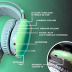 Fone De Ouvido Sem Fio Bluetooth V5.3 Com LED.
