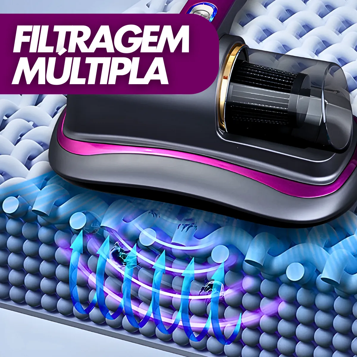 Aspirador Sem Fio Uv Portátil Anti-Ácaro
