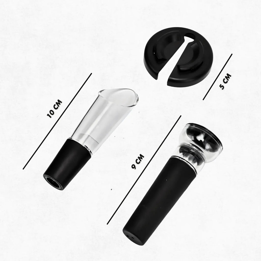 Kit Para Vinho Com Bico Aerador e Rolha Tampa a Vácuo.