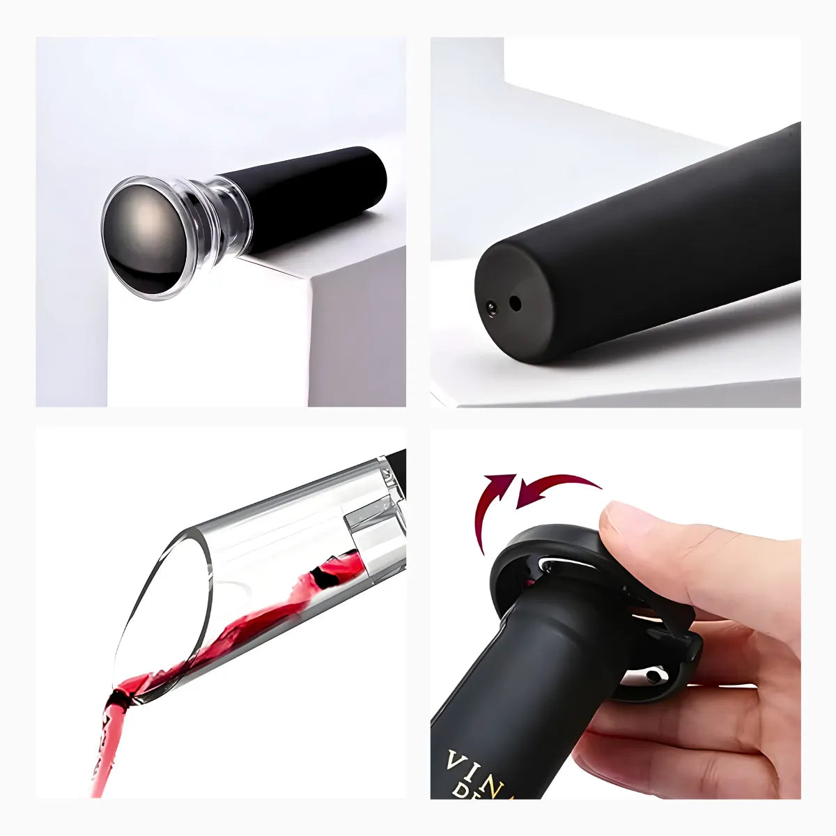 Kit Para Vinho Com Bico Aerador e Rolha Tampa a Vácuo.