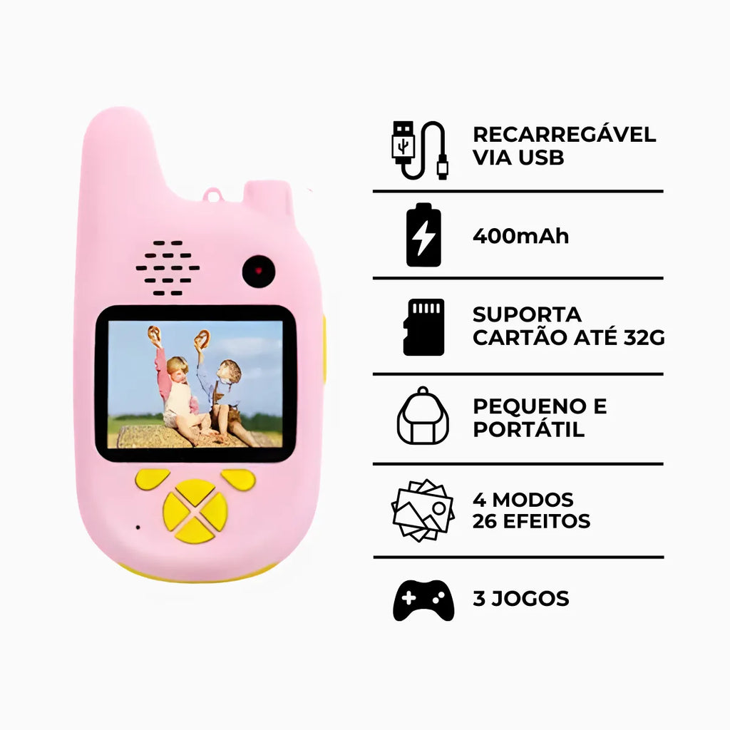 Walkie Talkie Infantil Com Câmera Digital Para Crianças.