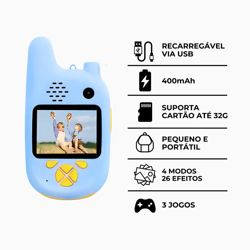 Walkie Talkie Infantil Com Câmera Digital Para Crianças.