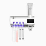 Suporte Com Esterilizador UV Porta Escova e Pasta de dente.