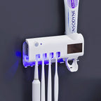Suporte Com Esterilizador UV Porta Escova e Pasta de dente.