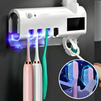 Suporte Com Esterilizador UV Porta Escova e Pasta de dente.