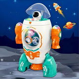 Foguete Espacial; Giratório 360° Com Mini Astronauta