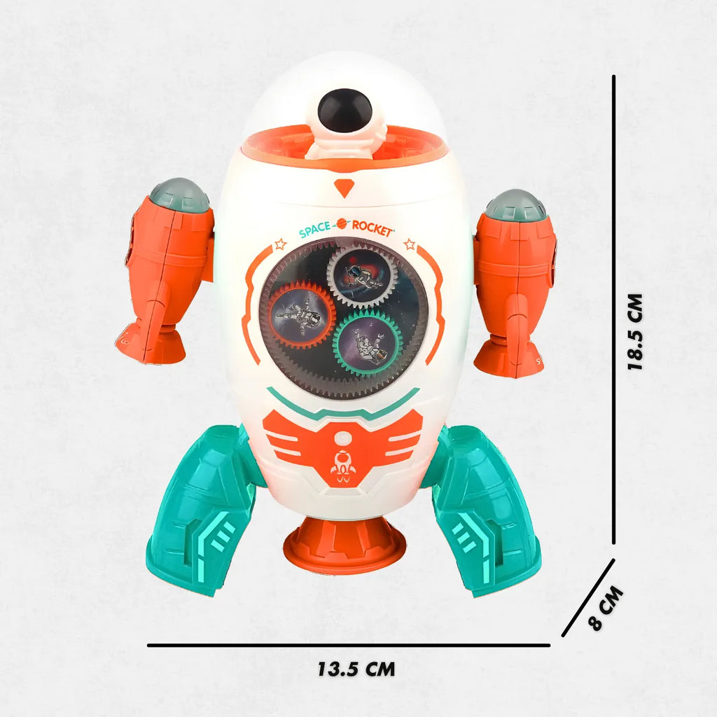 Foguete Espacial; Giratório 360° Com Mini Astronauta