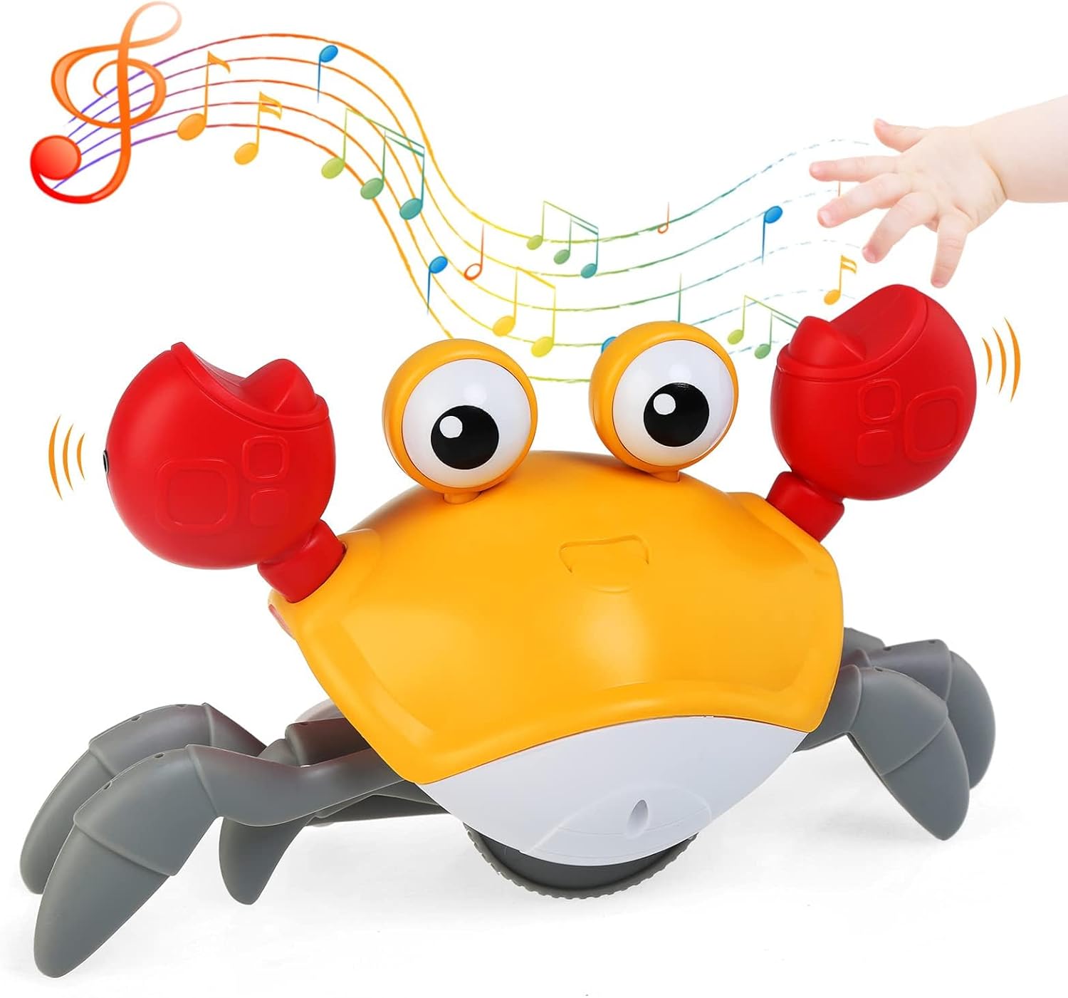 Brinquedo Caranguejo Fujão Música Luz Sensor.