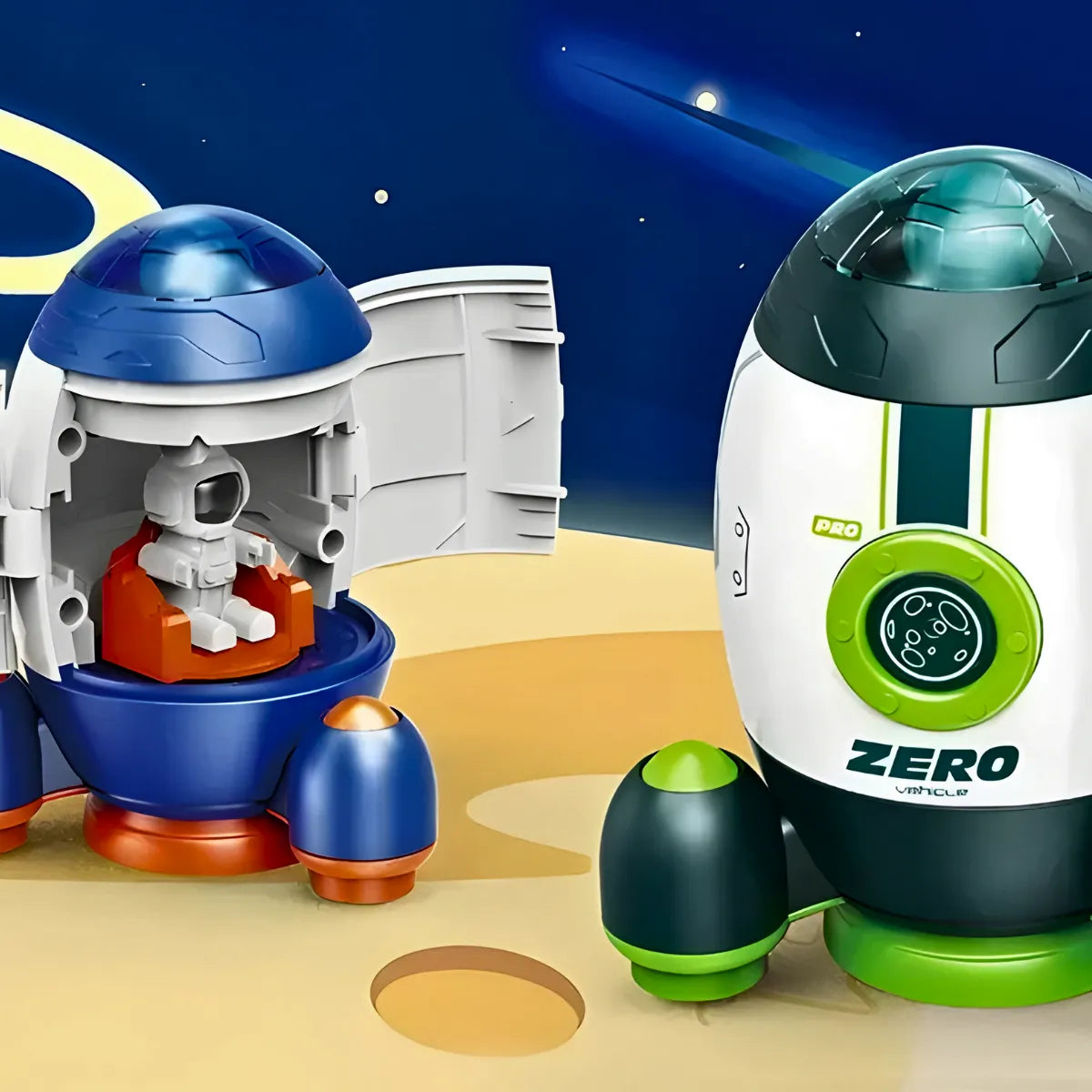 Brinquedo Foguete Espacial Infantil com Astronauta.