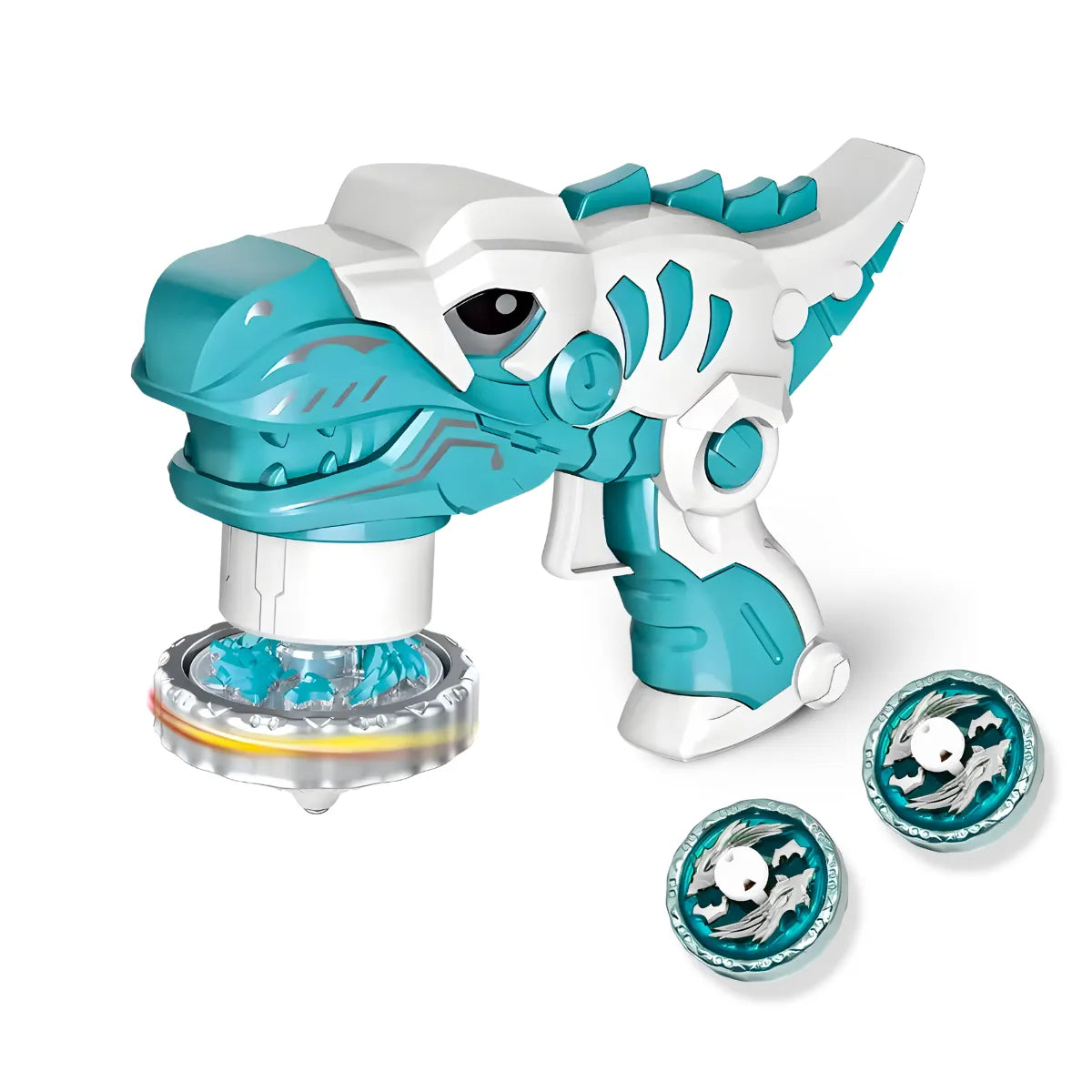 Brinquedo Beyblade Batalha Dinossauro Lançador De Disco.