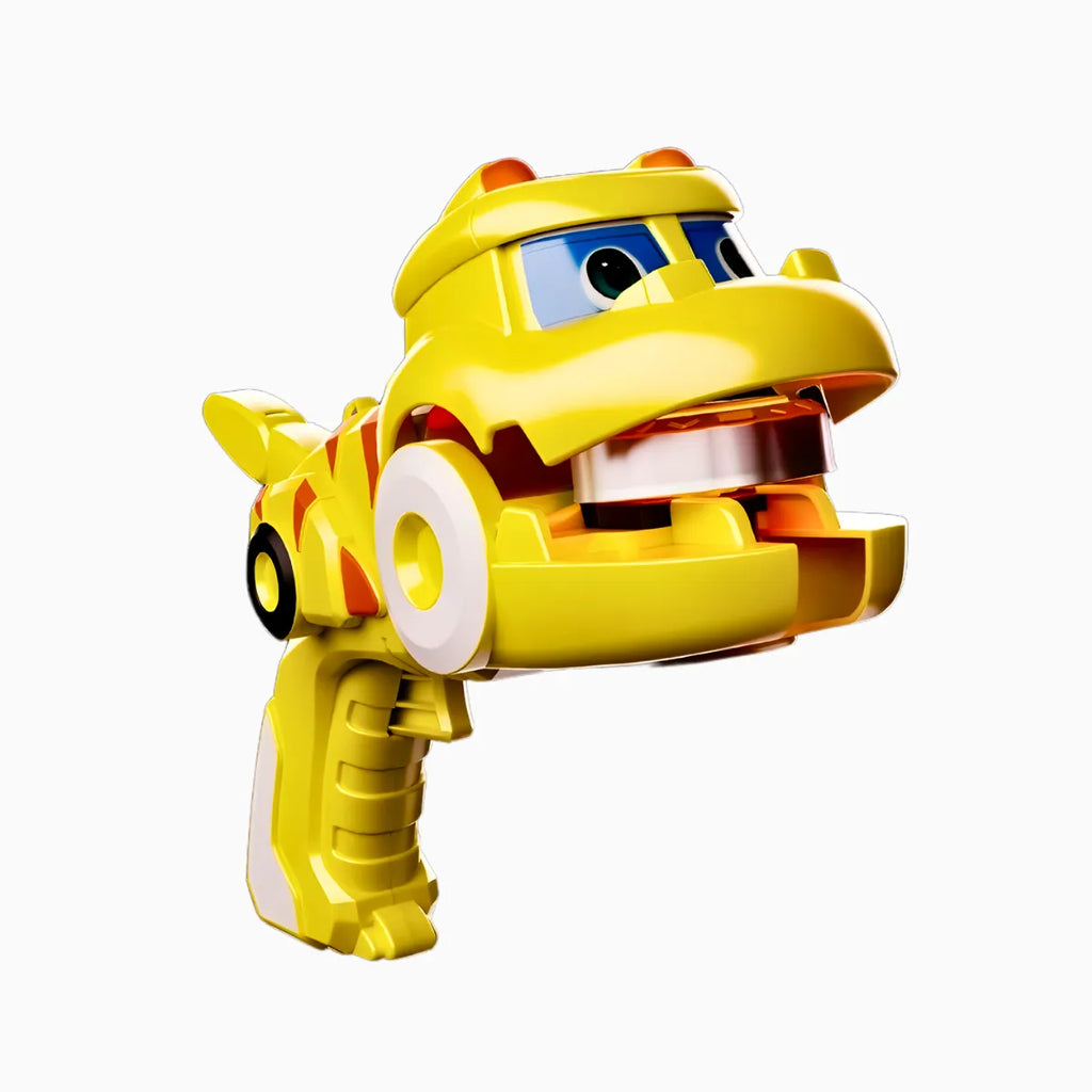 Beyblade + 2 Lançadores Dinossauro Amarelo.