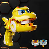 Beyblade + 2 Lançadores Dinossauro Amarelo.