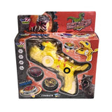 Beyblade + 2 Lançadores Dinossauro Amarelo.