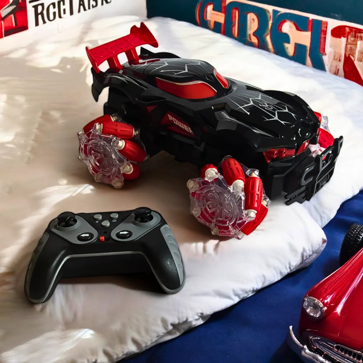 Carro Elétrico com Controle Remoto Brinq. Acrobático com LED