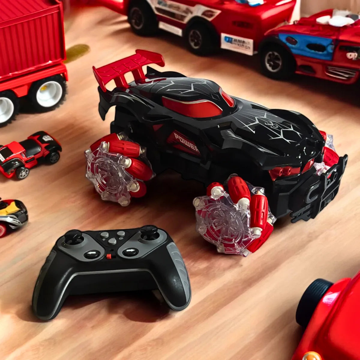 Carro Elétrico com Controle Remoto Brinq. Acrobático com LED