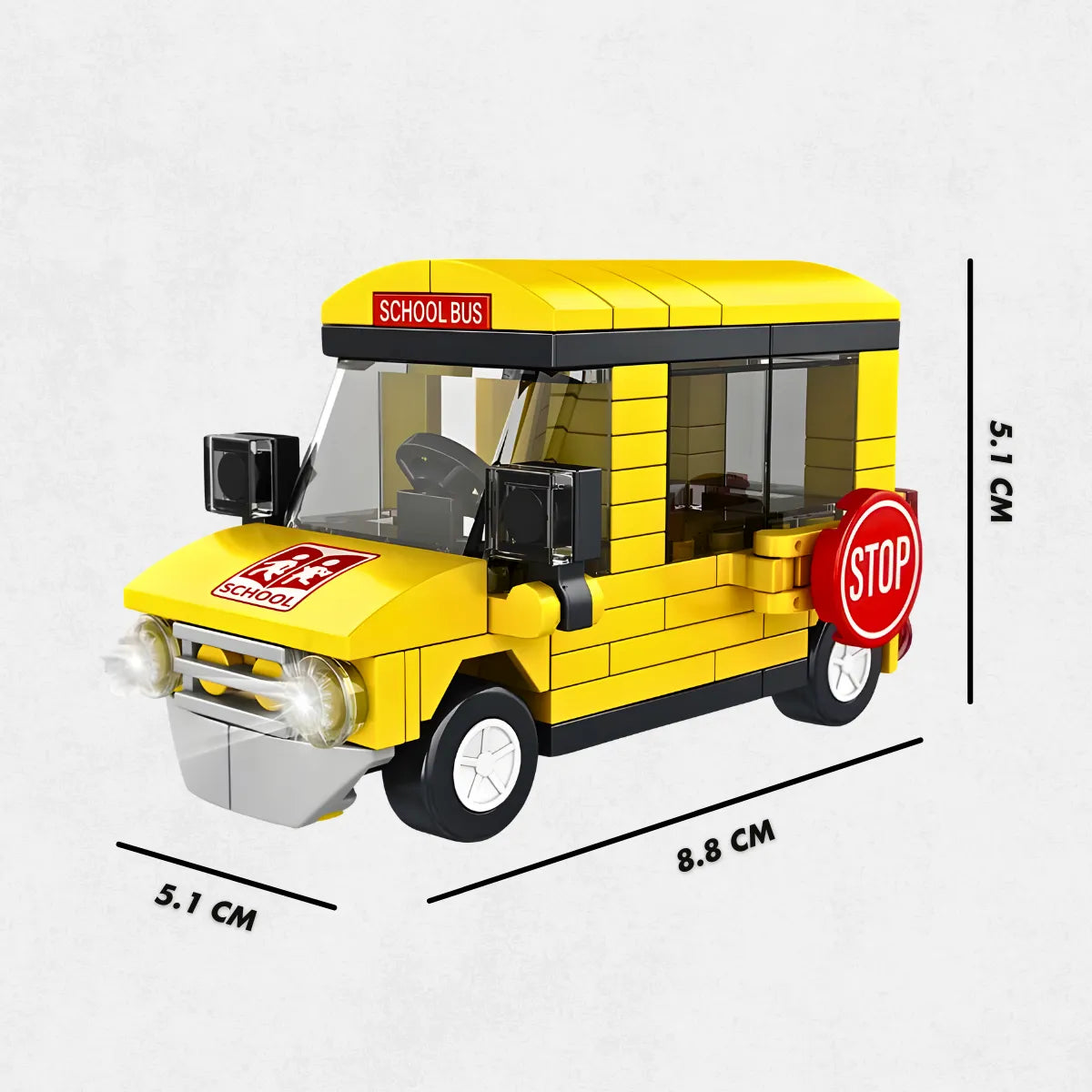 Brinquedo Blocos de Construção Carro Ônibus Escolar.