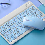 Teclado Sem Fio Bluetooth Recarregável Com Mouse - AZUL