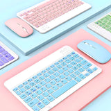 Teclado Sem Fio Bluetooth Recarregável Com Mouse - ROXO