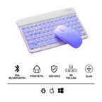 Teclado Sem Fio Bluetooth Recarregável Com Mouse - ROXO