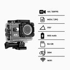 Câmera Filmadora Action Pro 4K Sports ULTRA-HD Wi-fi