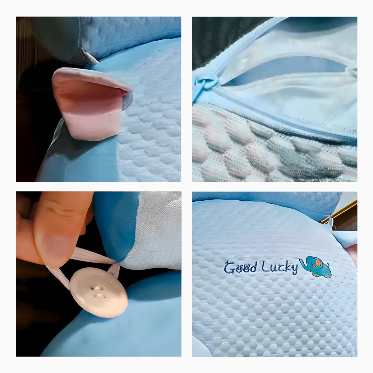 Travesseiro Multifuncional de Descanso e Apoio Azul.