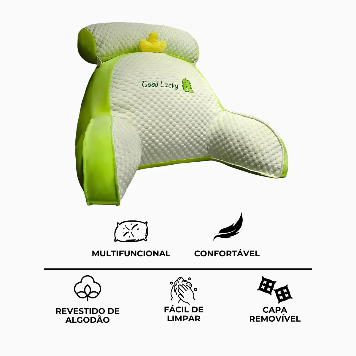 Travesseiro Multifuncional de Descanso e Apoio Verde