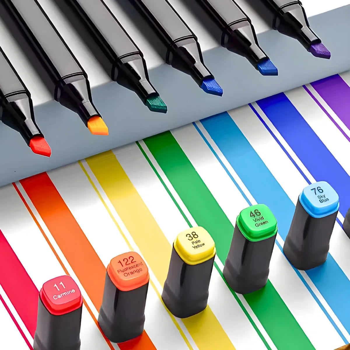 Conjunto De Canetas Marcador Permanente Ponta Dupla 48 Cores