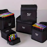 Conjunto De Canetas Marcador Permanente Ponta Dupla 48 Cores