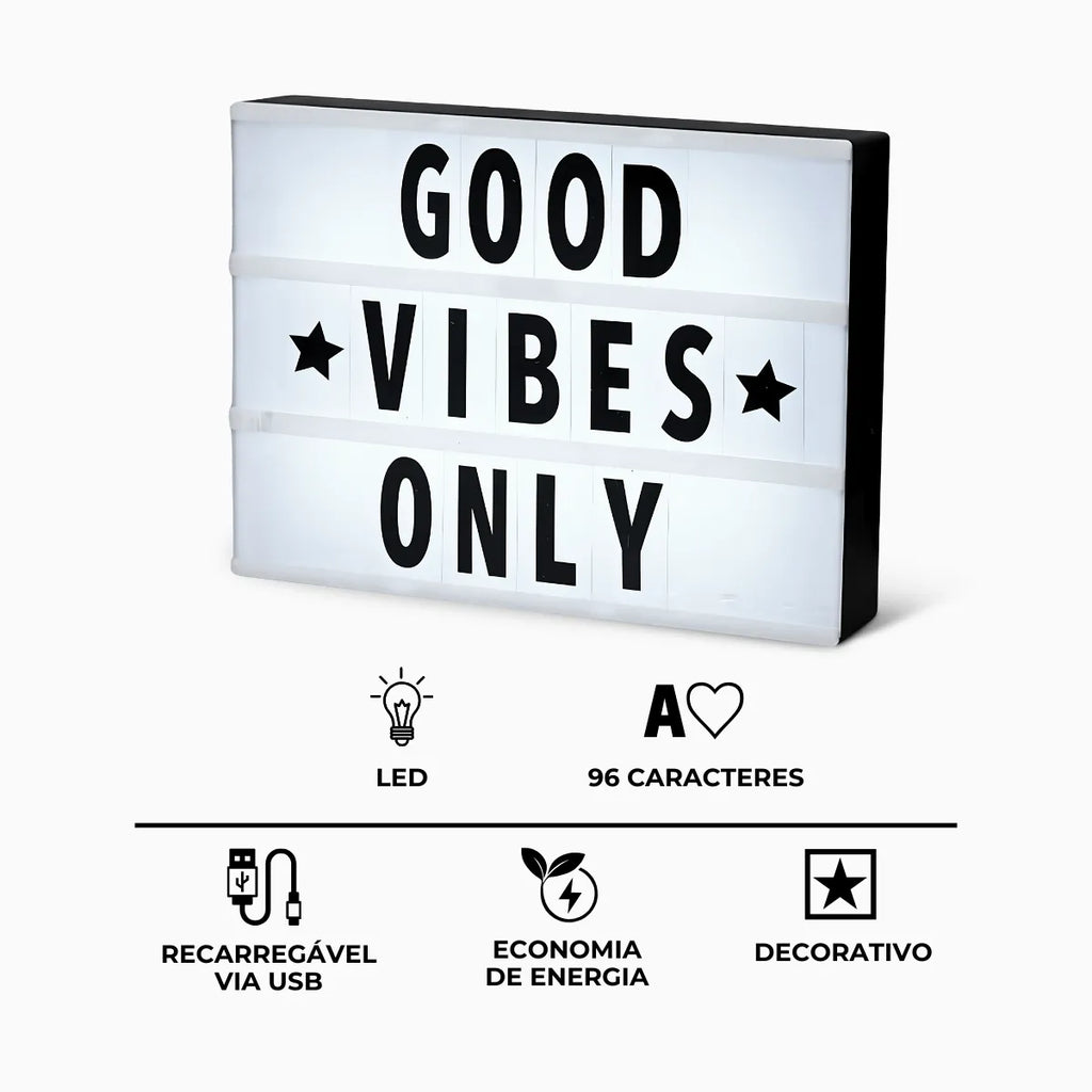 Caixa Luminária Mensagem Decorativa.