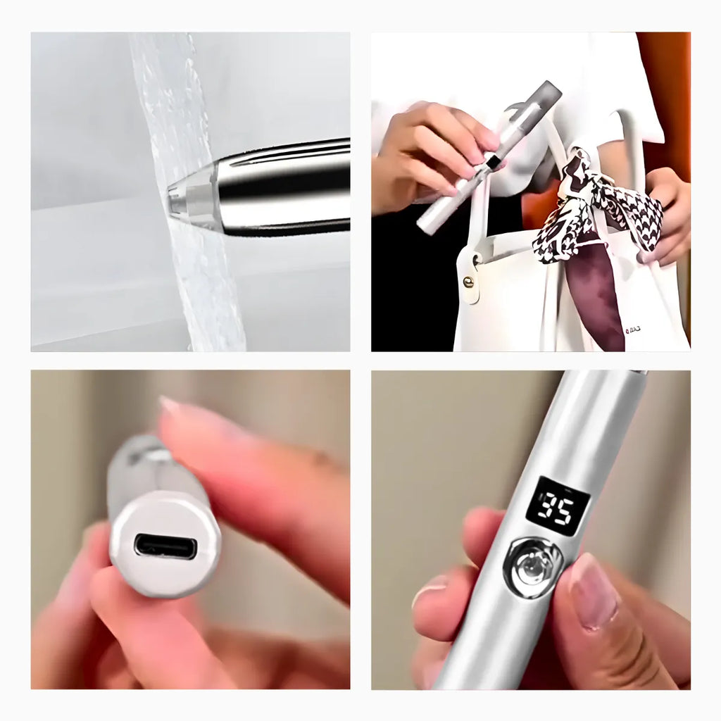 Caneta Depiladora Aparadora Facial Elétrico Portátil; BRANCO