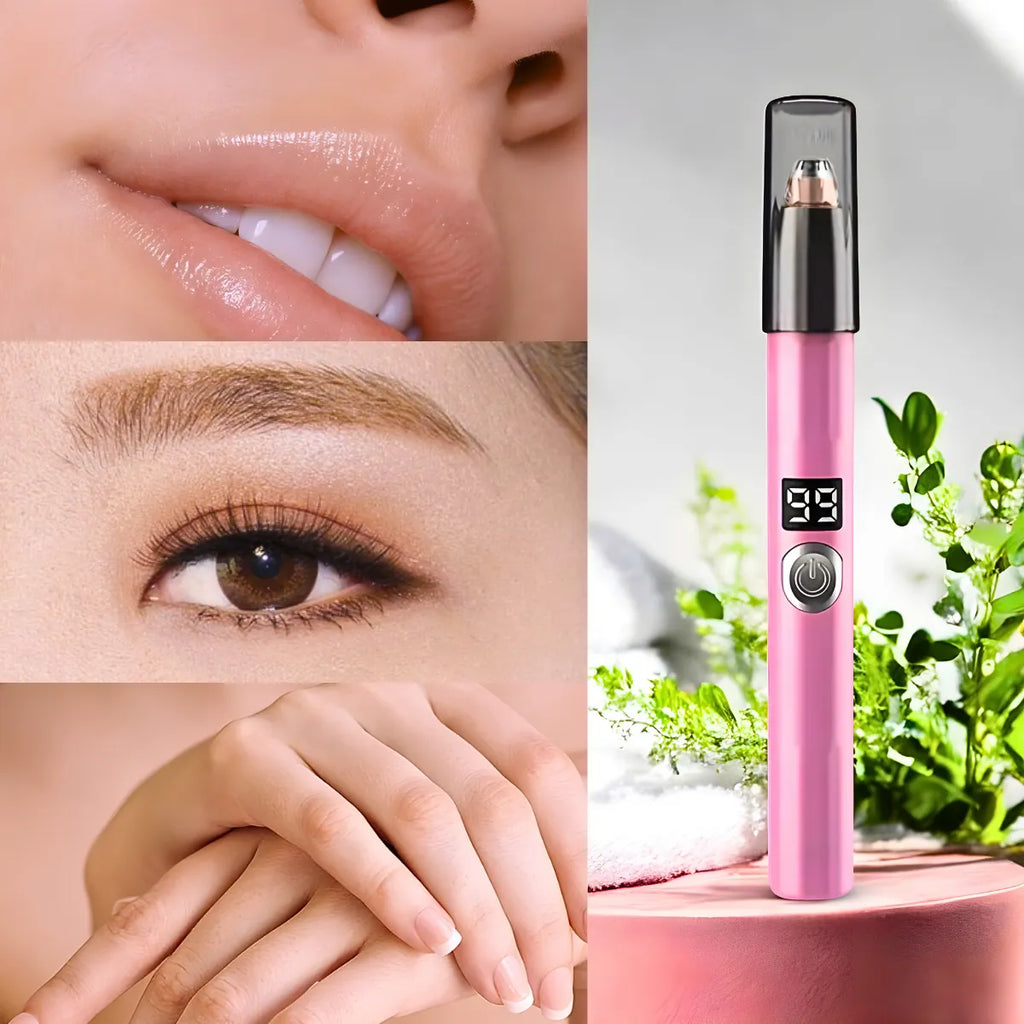 Caneta Depiladora Aparadora Facial Elétrico Portátil - ROSA