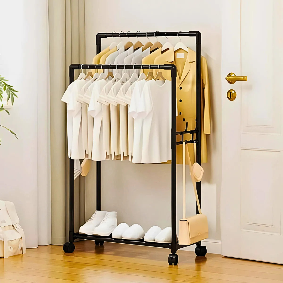 Cabideiro Duplo Arara Multiuso Móvel.