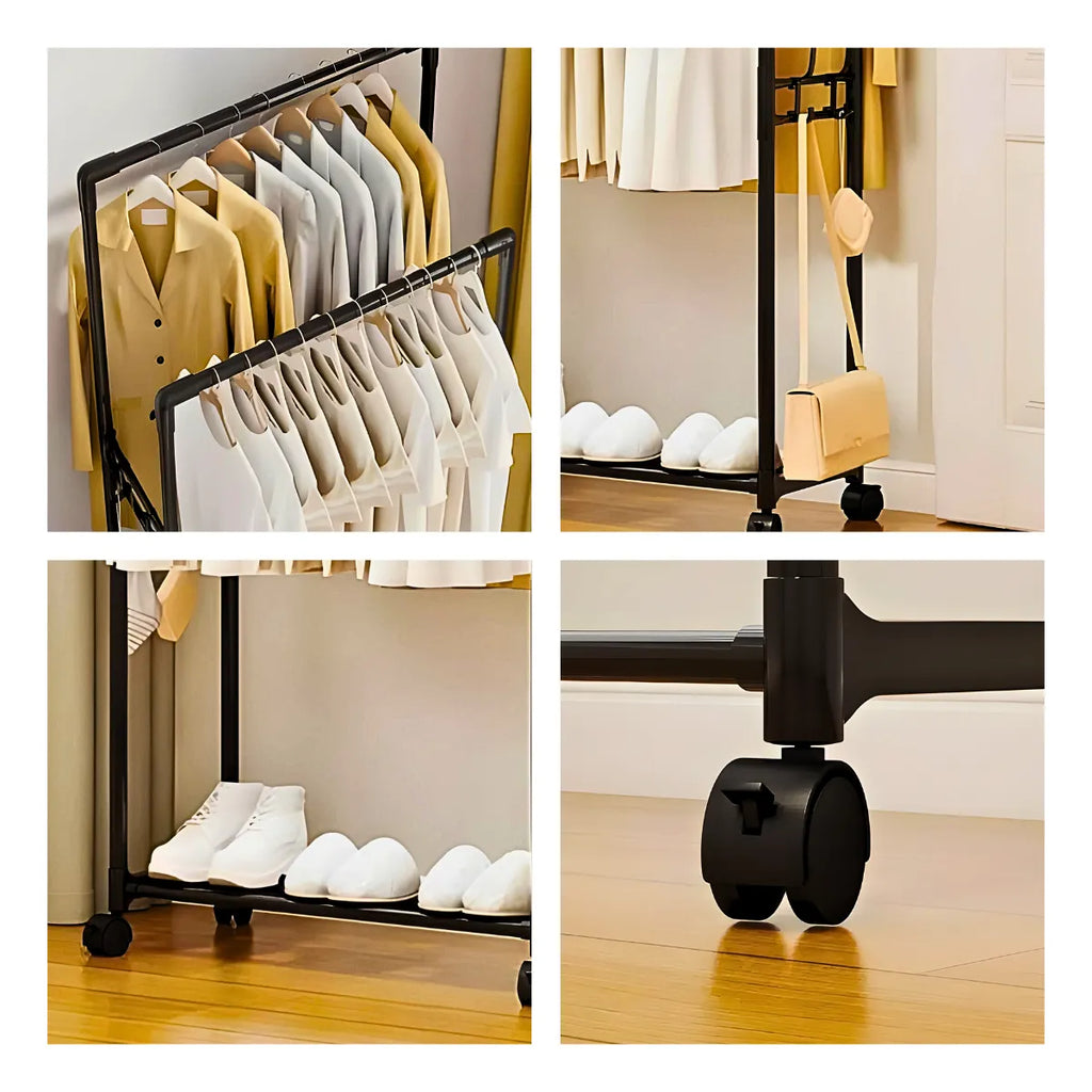 Cabideiro Duplo Arara Multiuso Móvel.