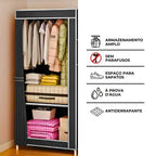 Guarda Roupa Closet Dobrável Organizador com Capa de Tecido.