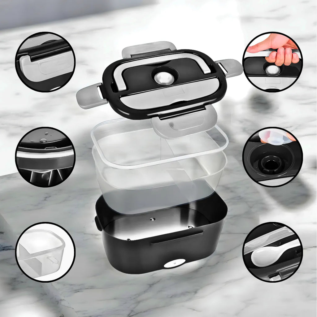 Marmita Elétrica Portátil Bivolt - PRETO.