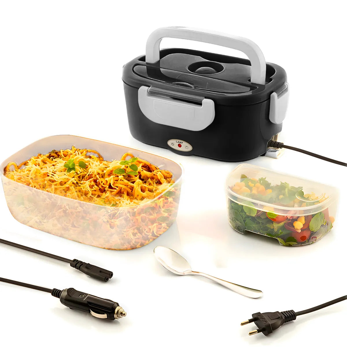 Marmita Elétrica Portátil Bivolt - PRETO.