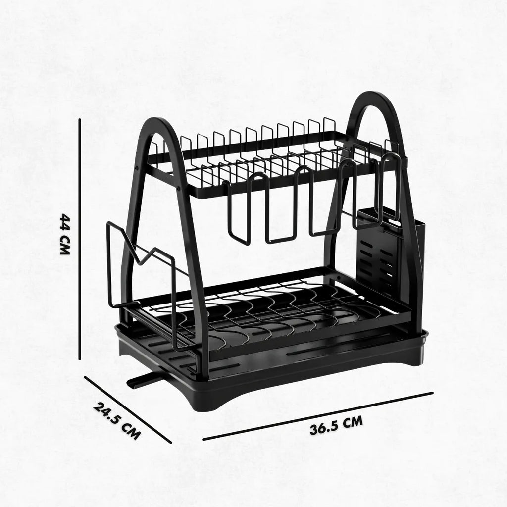 Escorredor e Organizador De Louças Inox Preto.