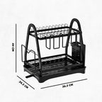 Escorredor e Organizador De Louças Inox Preto.