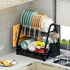 Escorredor e Organizador De Louças Inox Preto.