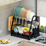 Escorredor e Organizador De Louças Inox Preto.