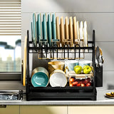 Escorredor e Organizador De Louças Inox Preto.