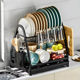 Escorredor e Organizador De Louças Inox Preto.